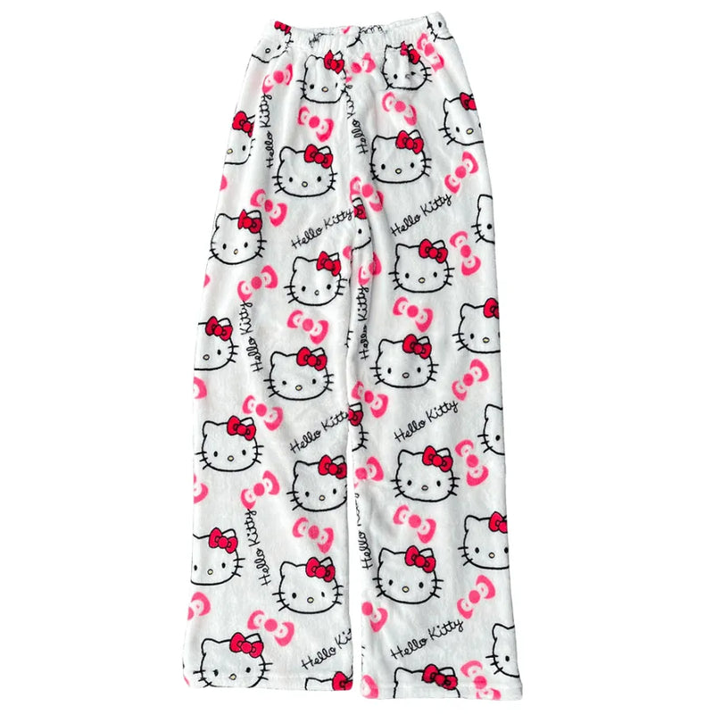 Calça De Pijama Peluciada Fleece Hello Kitty | Quentinha, Macia e Super Confortável