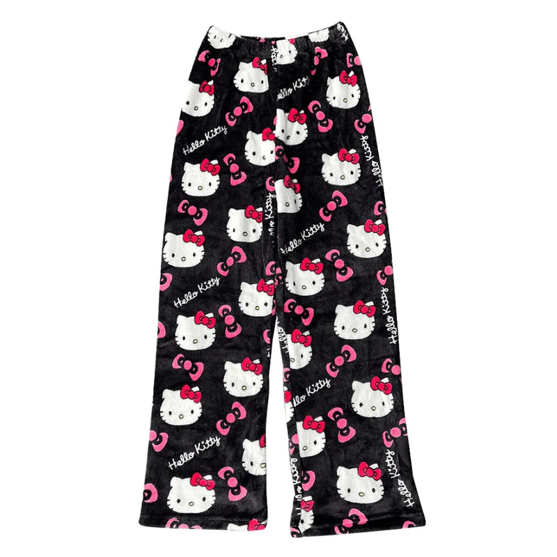 Calça De Pijama Peluciada Fleece Hello Kitty | Quentinha, Macia e Super Confortável