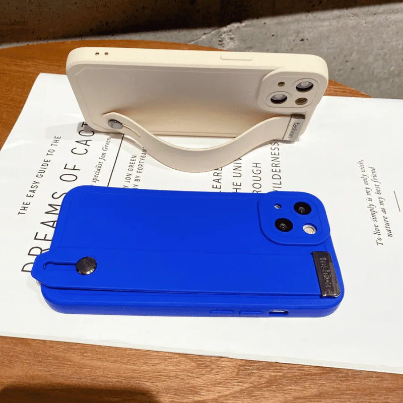 Capinha Iphone de Silicone Com Apoio Anti-Queda e Detalhe Metalizado - Case De Alta Proteção e Resistência
