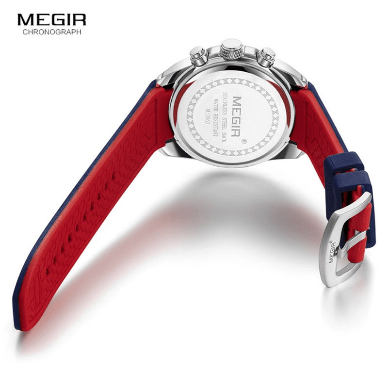 Relógio Masculino MEGIR CRONOGRAPH HERO 4 - Movimento de Quartzo, Cronógrafo Funcional, Resistente à Água 30m