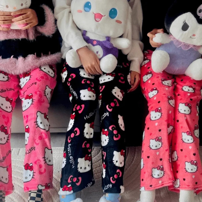 Calça De Pijama Peluciada Fleece Hello Kitty | Quentinha, Macia e Super Confortável