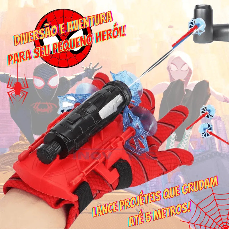 Lançador Homem Aranha Super Strike - Luva Com Lançamento De Projeteis Com Ventosa Para Crianças