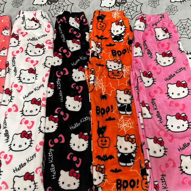 Calça De Pijama Peluciada Fleece Hello Kitty | Quentinha, Macia e Super Confortável