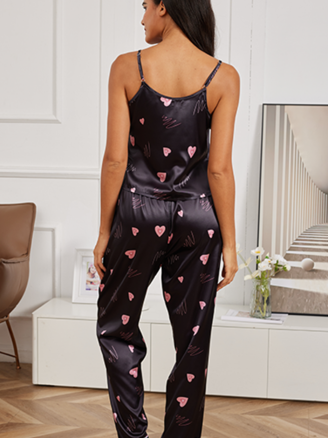Pijama Feminino LittleHearts - Conjunto Calça e Camisa Em Seda Gelo Premium | Toque De Seda Super Confortável