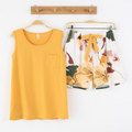 Pijama Feminino Hawai - Conjunto Camisa Regata e Shorts LooseFit | Tecido Algodão Super Macio e Confortável | Perfeito Para Ficar Em Casa