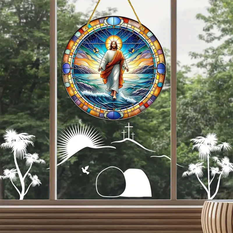 Vitral Decorativo Em Acrílico - Jesus De Nazaré | Decoração Religiosa Para Sua Casa