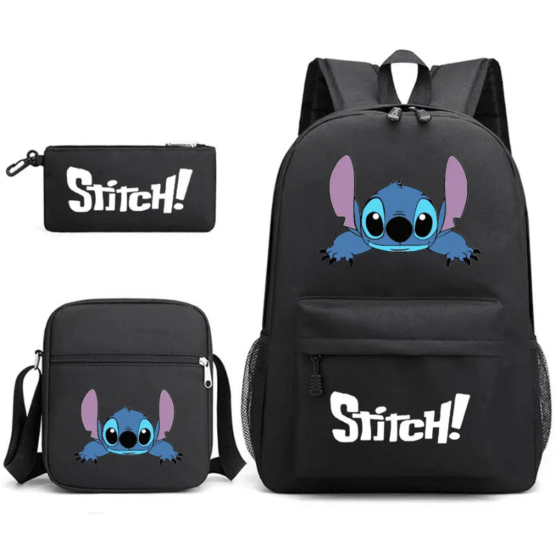 Mochila Infantil Stitch Lovers - Com Lancheira e Estojo de Brinde -Fofura Total em Forma De mochila