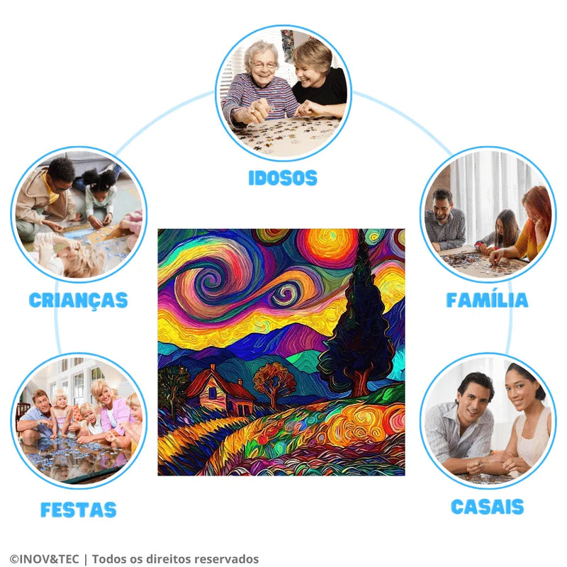 Quebra-Cabeça De Madeira Inova WOOD PUZZLE - Pintura Mágico de Oz | Diversão Com Diversos Benefícios