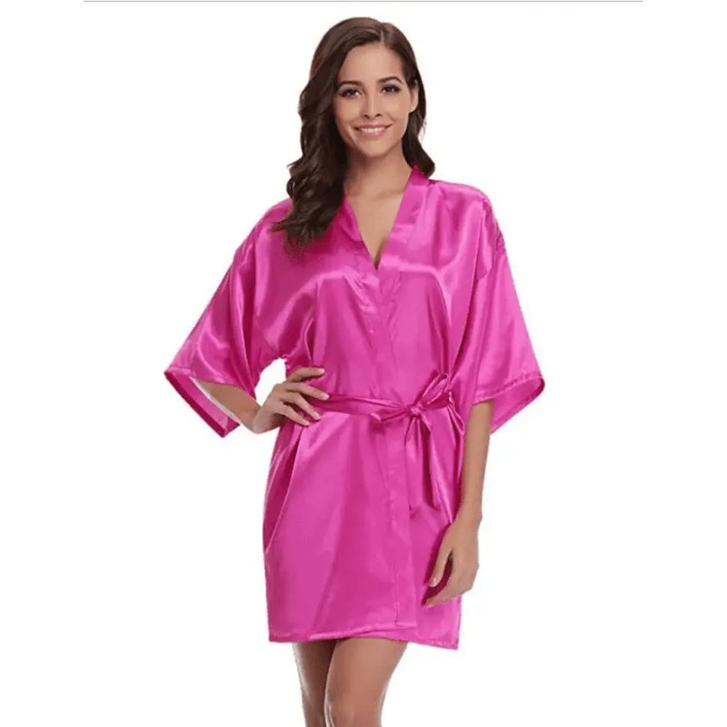 Pijama Feminino Serenity Roupão Em Cetim Premium Com Decote V | Toque De Seda Confortável