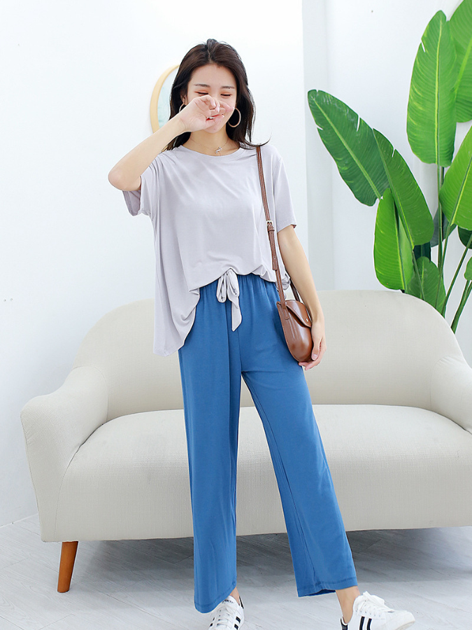 Pijama Feminino Bliss Dream - Conjunto Calça e Camisa Manga Curta 100% Modal | Respirável, Macio e Super Confortável