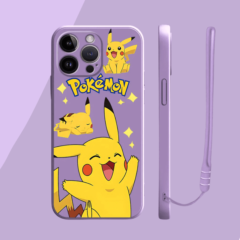Capinha Iphone Pikachu e Jigglypuff - Case de Alta Proteção Com Cordão de Brinde