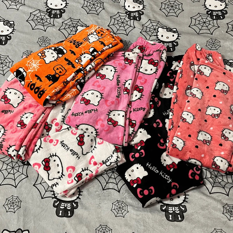 Calça De Pijama Peluciada Fleece Hello Kitty | Quentinha, Macia e Super Confortável