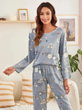 Pijama Feminino Tender Touch - Conjunto Com Calça e Camisa Longa em Tecido LooseFit | Macio, Confortável e Quentinho
