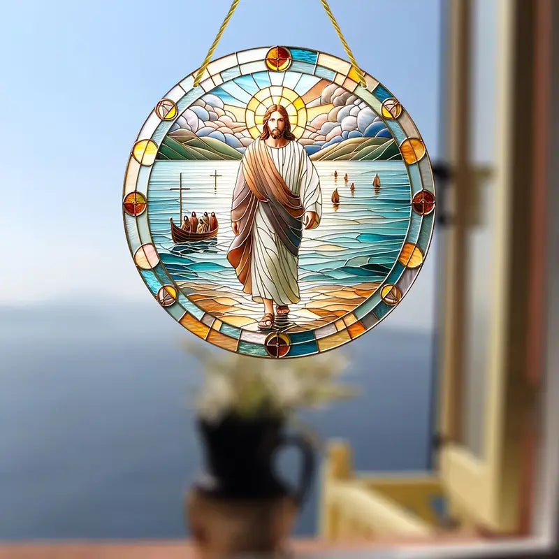 Vitral Decorativo Em Acrílico - Jesus De Nazaré | Decoração Religiosa Para Sua Casa