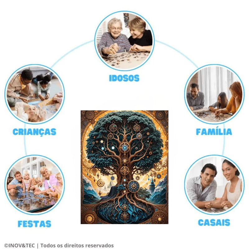 Quebra-Cabeça de Madeira Inova WOOD PUZZLE - Árvore dos Destinos | Diversão com Diversos Benefícios para Crianças e Idosos