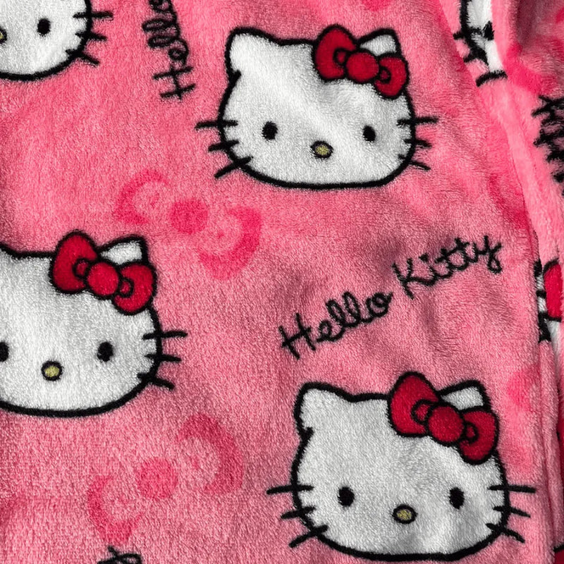 Calça De Pijama Peluciada Fleece Hello Kitty | Quentinha, Macia e Super Confortável