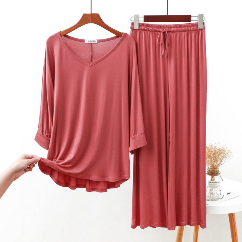Pijama Feminino Dream Weave - Conjunto Com Calça e Camisa Longa em Algodão | Macio, Leve e Super Confortável