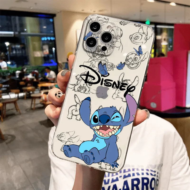 Capinha Love Stitch Disney para Iphone - Case Translúcida De Alta Proteção