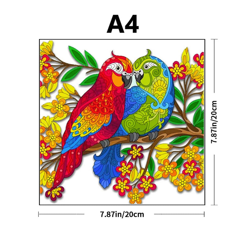 Quebra-Cabeça de Madeira Inova WOOD PUZZLE - Casal de Araras | Diversão com Diversos Benefícios para Crianças e Idosos