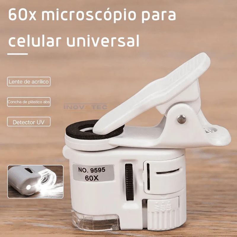 Mini Microscópio Mundo Ciência | Seu Filho Descobrindo o Mundo Com Muita Diversão [compatível com todos os aparelhos celulares]