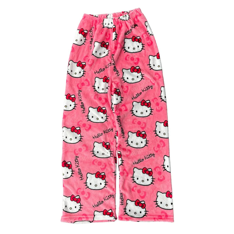 Calça De Pijama Peluciada Fleece Hello Kitty | Quentinha, Macia e Super Confortável