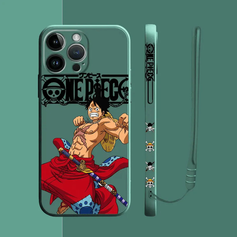 Capinha Iphone One Piece Luffy e Zoro - Case de Alta Proteção e Com Cordão de Brinde