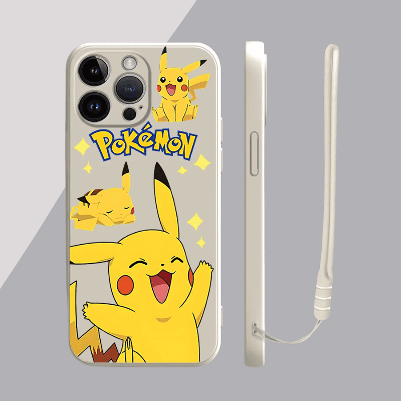Capinha Iphone Pikachu e Jigglypuff - Case de Alta Proteção Com Cordão de Brinde