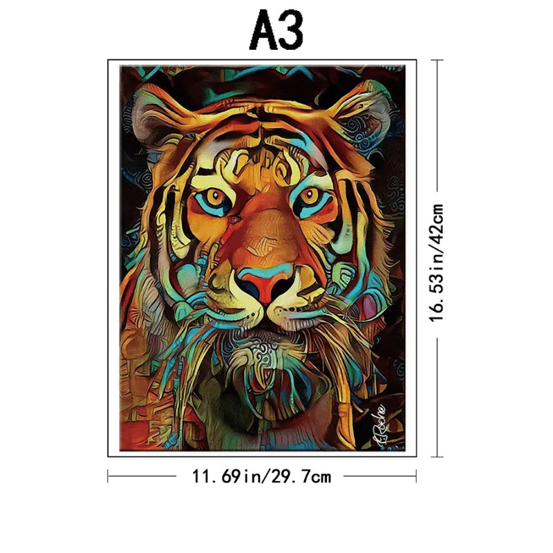 Quebra-Cabeça De Madeira Inova WOOD PUZZLE - Pintura Tigre | Diversão Com Diversos Benefícios