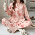 Pijama Feminino Heavenly Comfort - Conjunto Com Calça e Camisa Longa de Botão | Tecido De Algodão Confortável e Quentinho