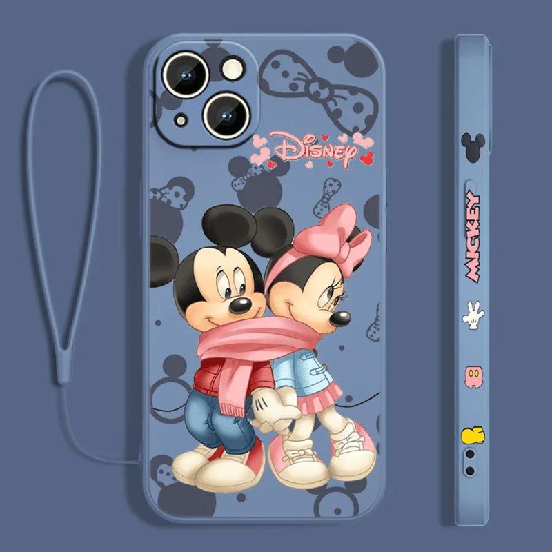 Capinha Iphone Mickey e Minnie Disney - Case De Alta Proteção Com cordão de Brinde