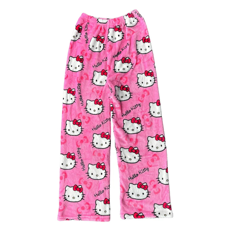 Calça De Pijama Peluciada Fleece Hello Kitty | Quentinha, Macia e Super Confortável