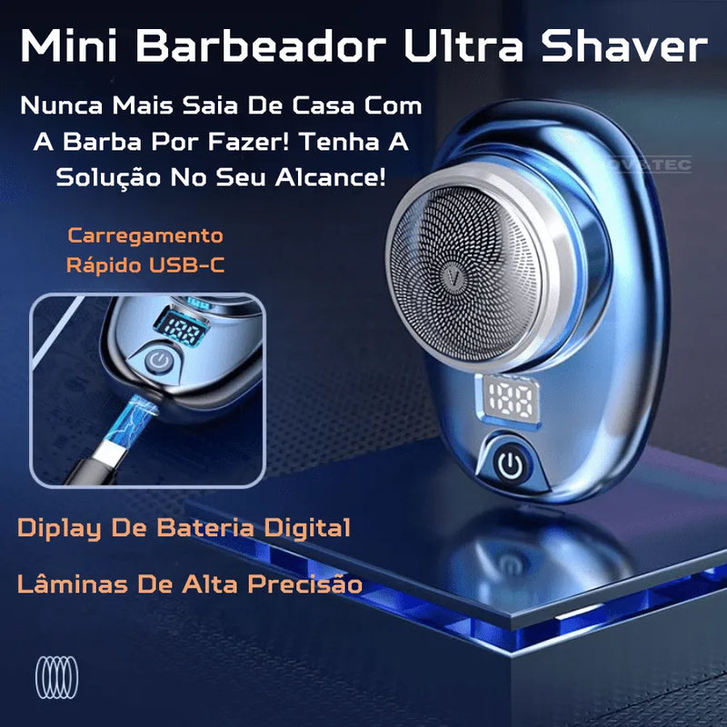 Mini barbeador Elétrico Portátil ULTRA SHAVER - Deixe Sua Barba Lisinha Em Instantes e Em Qualquer Lugar