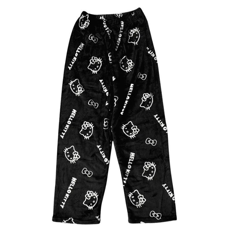 Calça De Pijama Peluciada Fleece Hello Kitty | Quentinha, Macia e Super Confortável