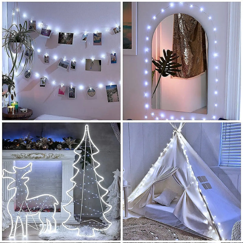 Luzes de fadas a pilhas para decoração 10pcs