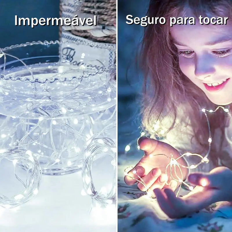 Luzes de fadas a pilhas para decoração 10pcs