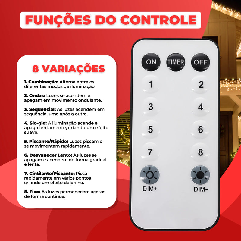 Fio De Fada 100m 1000 Leds Natal + Controle 8 Funções Bivolt