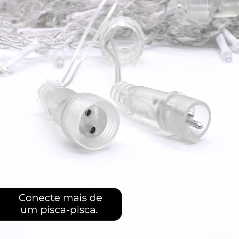 Cascata 5,5m 200led Resistente Água - Natal Decoração