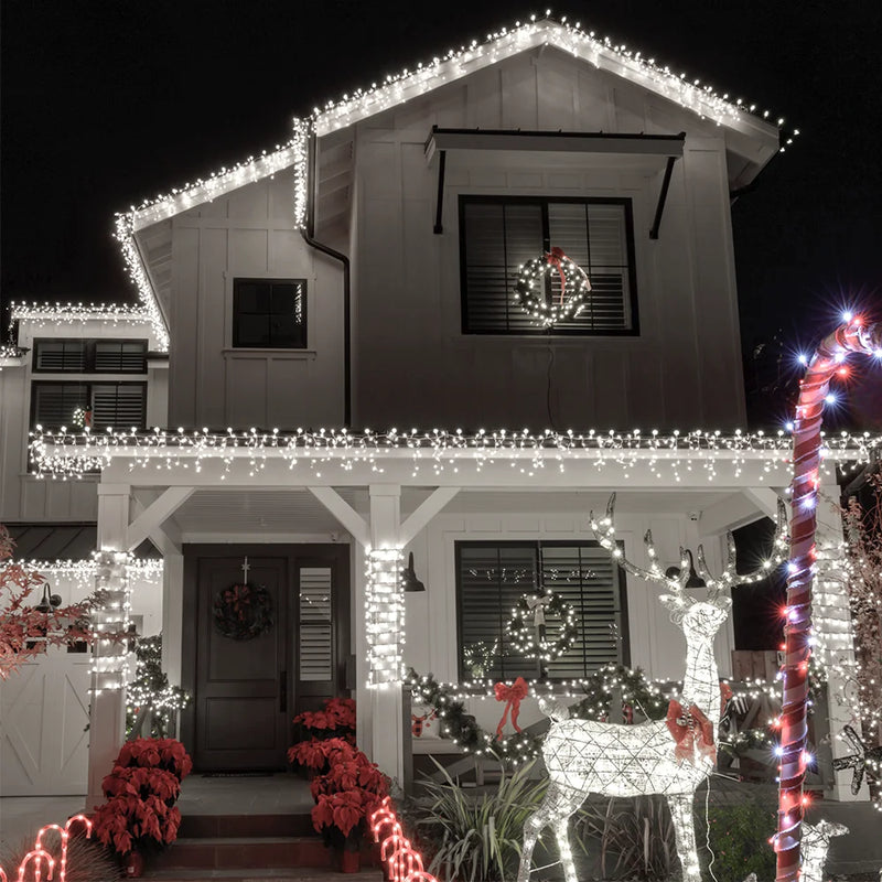 Cascata 5,5m 200led Resistente Água - Natal Decoração