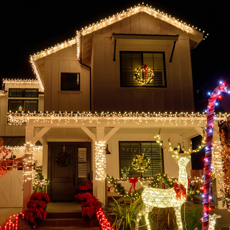 Cascata 5,5m 200led Resistente Água - Natal Decoração