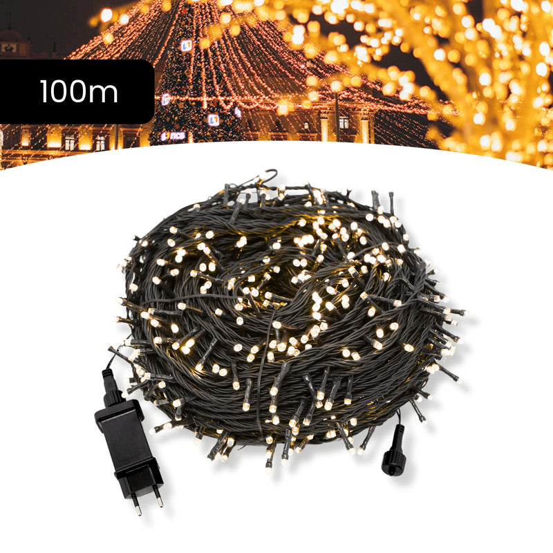 Fio De Fada 100m 1000 Leds Natal + Controle 8 Funções Bivolt