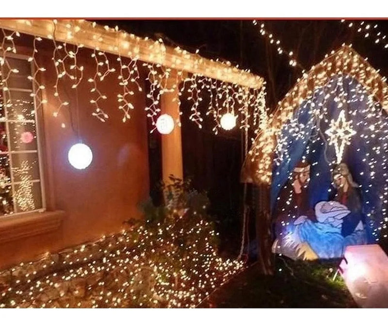 Pisca Pisca Cascata Iluminação de Natal 200 LEDs 5 Metros 8 Funções