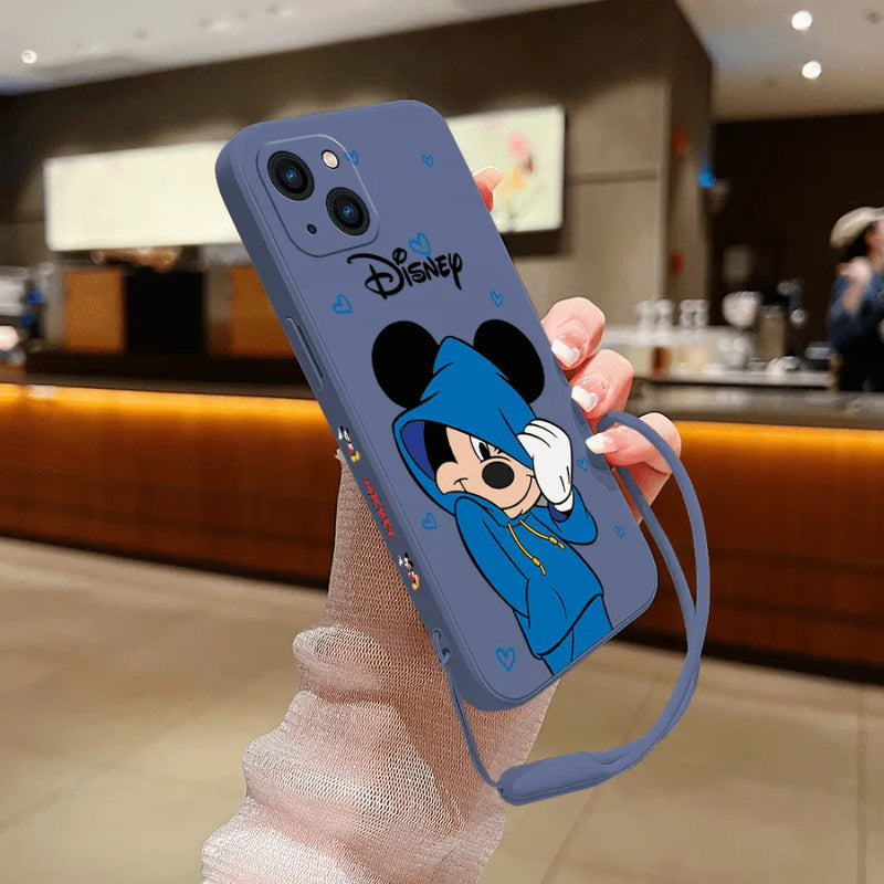 Capinha Iphone De Casal Mickey e Minnie Disney - Case De Alta Proteção E Resistência + Cordão de Brinde