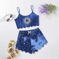 Pijama Feminino Astrologia - Conjunto Top Cropped e Shorts Fresquinho LooseFit | Tecido Super Macio e Confortável