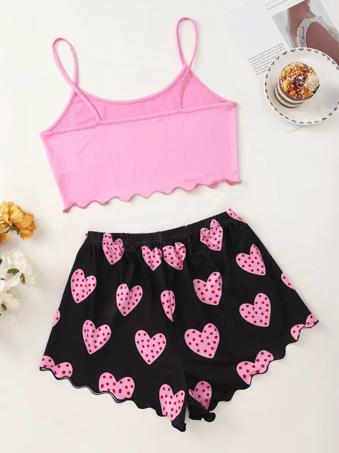Pijama Feminino CuteLove - Conjunto Top Cropped e Shorts Fresquinho LooseFit | Tecido Super Macio e Confortável