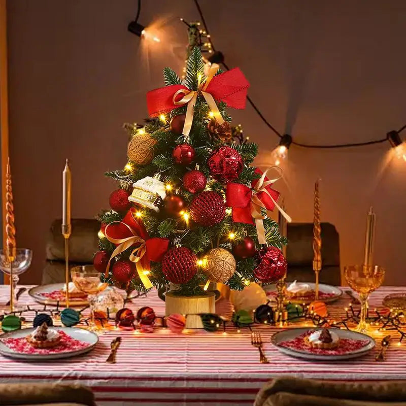 Mesa Árvore de Natal com Luzes - Decoração de Natal para Sala de Estar