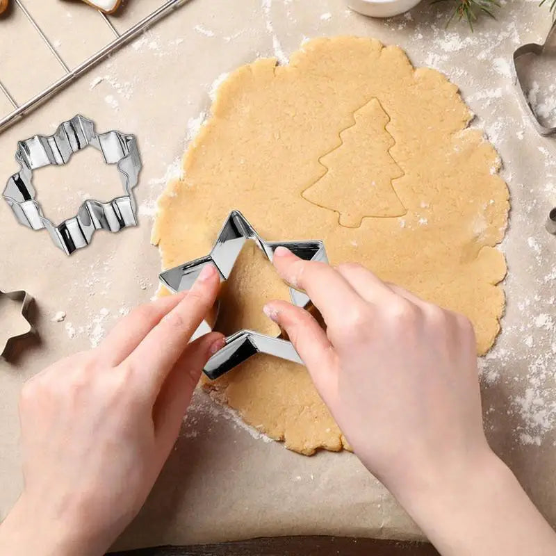 Cortadores de biscoitos de aço inoxidável natal 12x