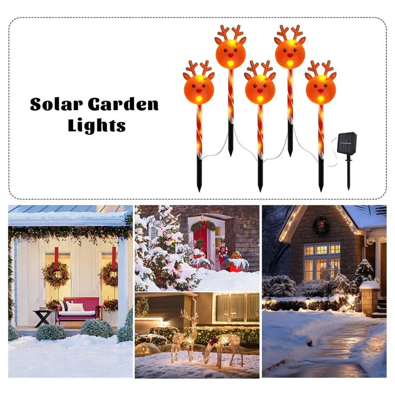 Ilumine estacas de natal 5x light-up movido a energia solar led