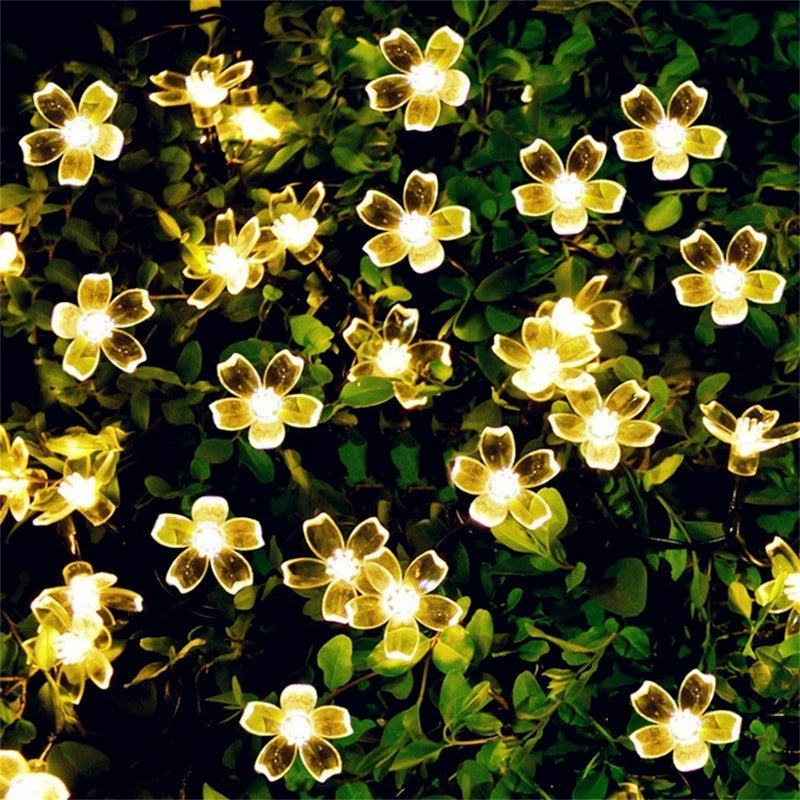 Guirlanda Solar de Flores de Cerejeira com LED