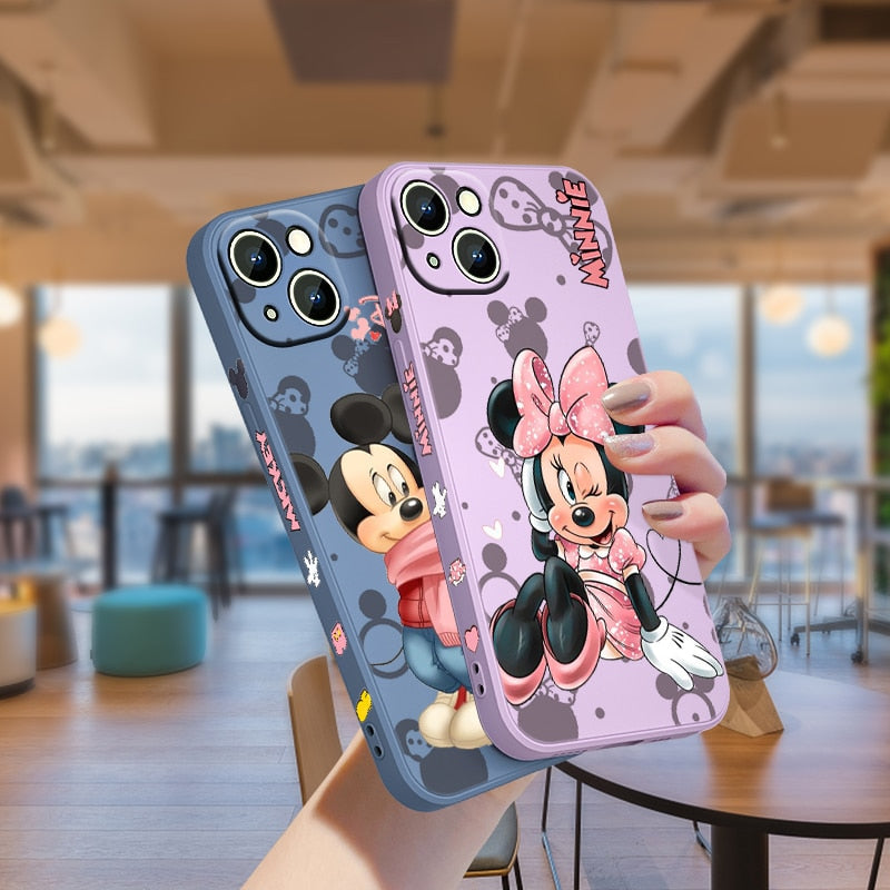 Capinha Iphone Mickey e Minnie Disney - Case De Alta Proteção Com cordão de Brinde