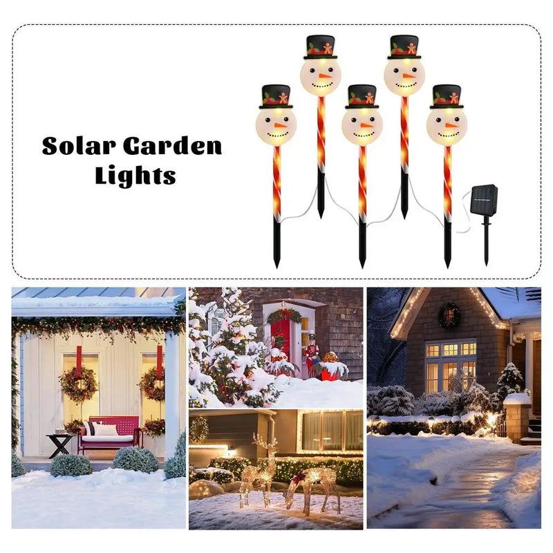 Ilumine estacas de natal 5x light-up movido a energia solar led